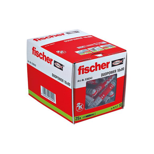 Fischer Univerzális tipli Duopower 10x80 (1 doboz=25db)