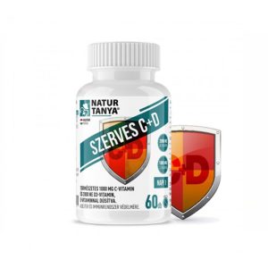 Natur Tanya Szerves C+D - 1000 mg C-vitamin és 2000 NE D3-vitamin, E-vitaminnal dúsítva 