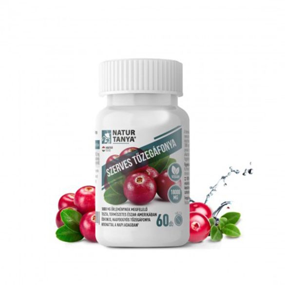 Natur Tanya Szerves Tőzegáfonya/Cranberry FORTE – 3 tablettában 18000 mg őrleménynek megfelelő természetes tőzegáfonyával 