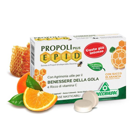 Specchiasol Cukormentes Propolisz szopogatós tabletta narancsos íz - EPID szabadalommal, 600 mg-os kivonat.