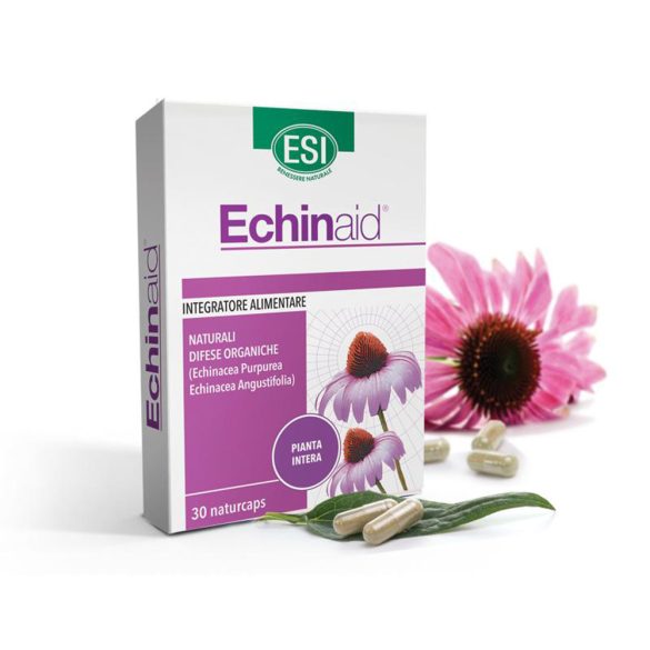 ESI Echinaid Echinacea, kasvirág koncentrátum 30 db - 2 féle Echinaceából, 4 féle növényi részből. Standardizált étrend-kiegészítő, fermentált növényi kapszulatokban 