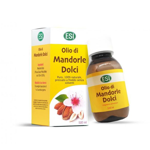 ESI 100%-os hidegen sajtolt mandulaolaj 500 ml - Belsőleg fogyasztva segíti az emésztést, tisztítja a beleket.