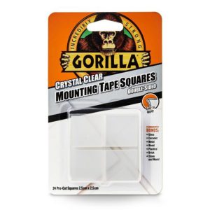 Gorilla Heavy Duty Mounting Tape Squares kétoldalas ragasztószalag kristálytiszta 2,5cm-es négyzetek 