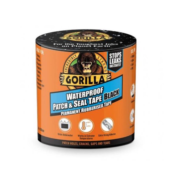 Gorilla TAPE Waterproof PATCH & SEAL fekete vízálló foltozó/tömítő ragasztószalag 3mx100mm 