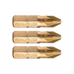 Fortum titánium bevonatú Pozidriv behajtóhegy PZ2x25mm 3db/csomag