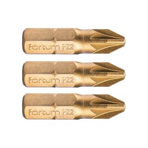 Fortum titánium bevonatú Pozidriv behajtóhegy PZ3x25mm 3db/csomag