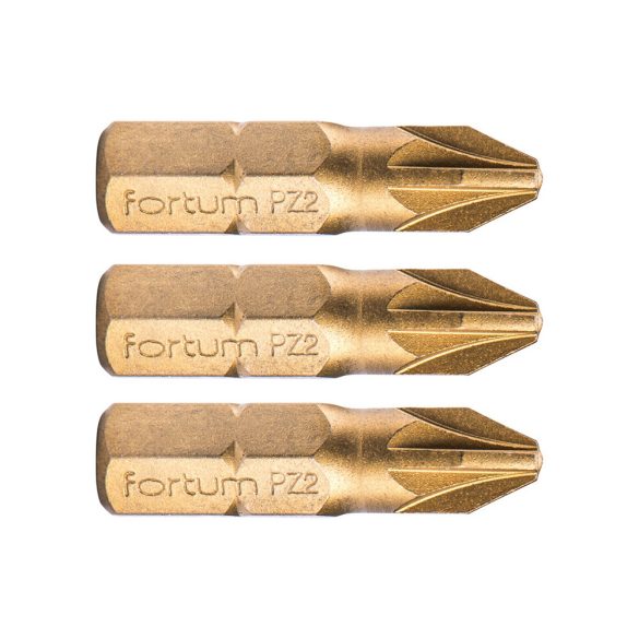 Fortum titánium bevonatú Pozidriv behajtóhegy PZ3x25mm 3db/csomag