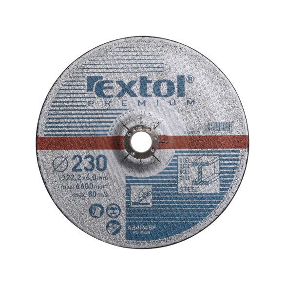 Extol csiszoló korong acélhoz kék 230x6,0x22,2mm