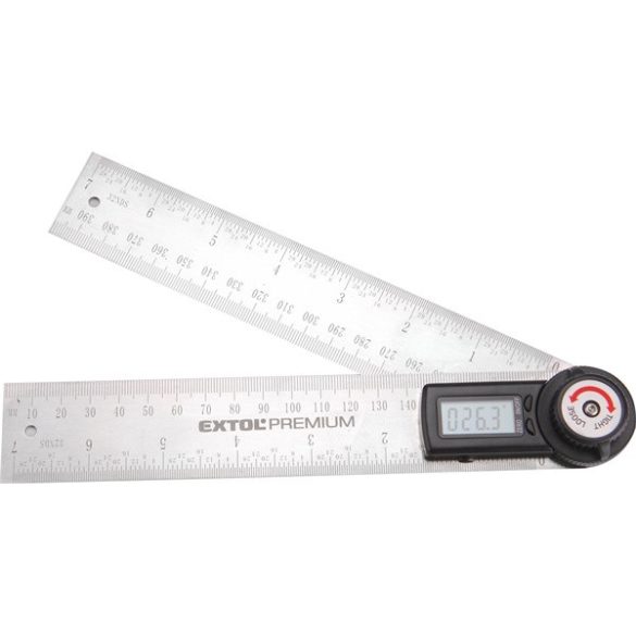 Extol digitális szögmérő-vonalzó szög- és hosszmérésre 0-360°