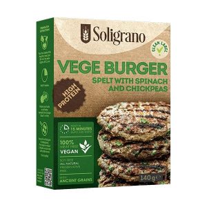 Soligrano Vegán burger alappor spenóttal és csicseriborsóval 140g